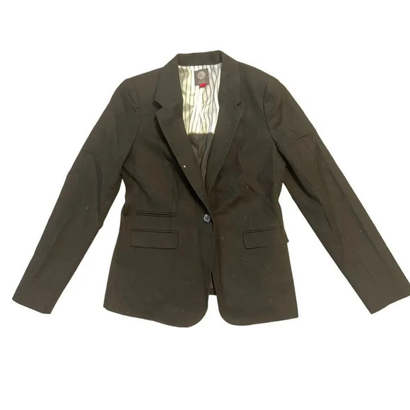 Vince Camuto Women's‎ Black Wool Blazer Size 6 Business One-Button Notch Lapel - Picture 2 of 4